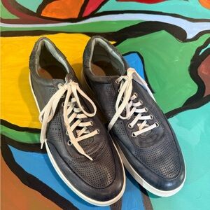 F.LLI Bartoli Italian Soft Blue Lace-up Oxford Tennis Shoe Old Money Preppy